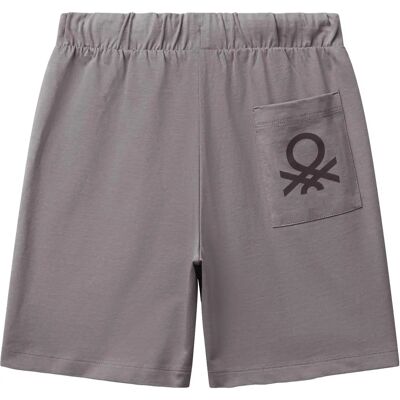Benetton Model Shorts - Cotton - Gray - Kids Benetton Model Shorts - Cotton - Gray - Kids