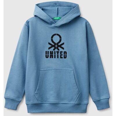 Benetton Modèle Bleu Clair Enfants Sweat à Capuche - Sweatshirt Benetton Modèle Bleu Clair Enfants Sweat à Capuche - Sweatshirt