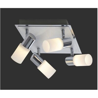 IPERBRIKO - Clapton Foco Cuadrado 4 Spot Led Cromado e Cristallo Bianco 23x23 cm Trio Lighting - Cromo e Cristallo Bianco - 23x23 cm - Plafoniera IPERBRIKO - Clapton Foco Cuadrado 4 Spot Led Cromado e Cristallo Bianco 23x23 cm Trio Lighting - Cromo e Cristallo Bianco - 23x23 cm - Plafoniera