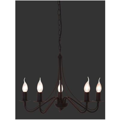 IPERBRIKO - Araña Rústica 5xE14 Ø55cm - Tipo de producto IPERBRIKO - Araña Rústica 5xE14 Ø55cm - Tipo de producto