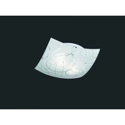 IPERBRIKO - Lámpara de techo cuadrada blanca 2xE27 Círculos decorativos 40x40cm IPERBRIKO - Lámpara de techo cuadrada blanca 2xE27 Círculos decorativos 40x40cm