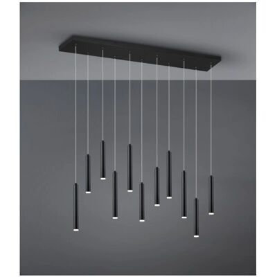 IPERBRIKO - Tubolare Moderna Sospensione 11 Tubi Led Neri L115 cm - Black - 115 cm - Lampada a sospensione IPERBRIKO - Tubolare Moderna Sospensione 11 Tubi Led Neri L115 cm - Black - 115 cm - Lampada a sospensione