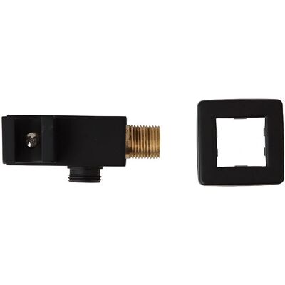 IPERBRIKO - Soporte de ducha con toma de agua cuadrada - negro mate - Shower holder IPERBRIKO - Soporte de ducha con toma de agua cuadrada - negro mate - Shower holder