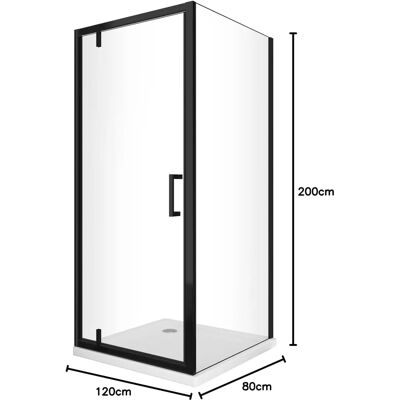 Cabina doccia nera reversibile LANERI - Vetro 8 mm, 200cm H - Tipo di doccia Cabina doccia nera reversibile LANERI - Vetro 8 mm, 200cm H - Tipo di doccia