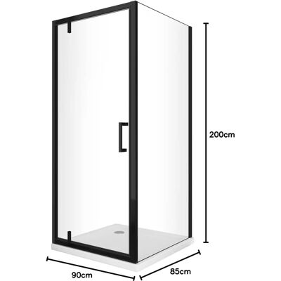 Cabina doccia LANERI con pannello fisso e porta battente, vetro 8mm Cabina doccia LANERI con pannello fisso e porta battente, vetro 8mm