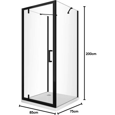 Cabina doccia nera 80cm Giorgy reversibile a 3 lati Cabina doccia nera 80cm Giorgy reversibile a 3 lati