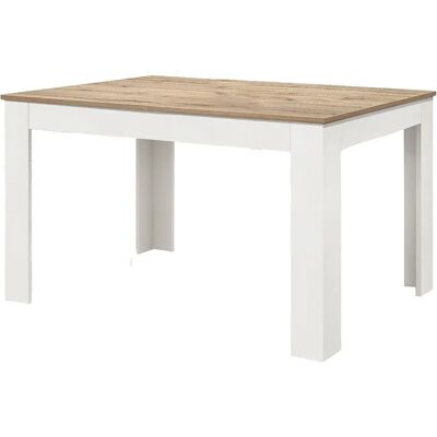 Konte Design - Lipari - Chêne - Base blanche - Table à manger Konte Design - Lipari - Chêne - Base blanche - Table à manger