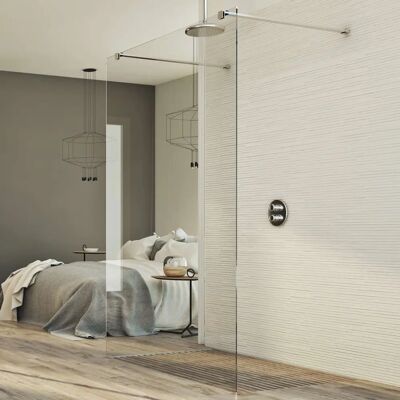 Idralite - Pared de Ducha de Vidrio 8mm - Walk in Free 80cm - Tipo de Ducha Idralite - Pared de Ducha de Vidrio 8mm - Walk in Free 80cm - Tipo de Ducha