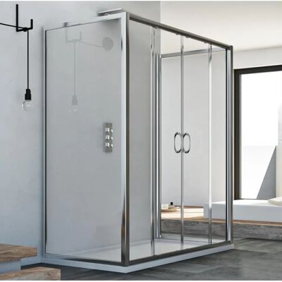 Idralite Replay Trio 2 Duschkabine - 3-seitig, Schiebetür, 80x120x80 cm Idralite Replay Trio 2 Duschkabine - 3-seitig, Schiebetür, 80x120x80 cm