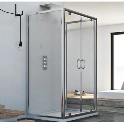 Idralite - Mampara de ducha - Vidrio de seguridad 6mm - Ajustable 88-90cm - 185cm altura Idralite - Mampara de ducha - Vidrio de seguridad 6mm - Ajustable 88-90cm - 185cm altura