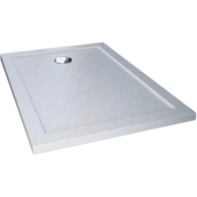 IDRALITE - Piatto de douche rectangulaire - 75x160cm - Blanc, effet pierre - Publicité IDRALITE - Piatto de douche rectangulaire - 75x160cm - Blanc, effet pierre - Publicité