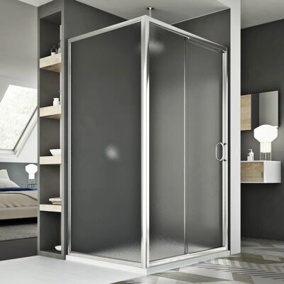 IDRALITE - Mampara de ducha corredera rectangular - 80x100cm IDRALITE - Mampara de ducha corredera rectangular - 80x100cm