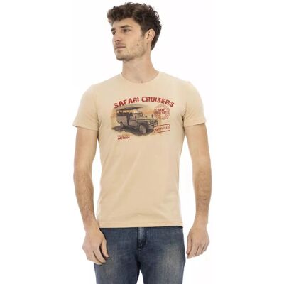 Trussardi Action Beige Katoenen T-Shirt - Herenkleding - L Trussardi Action Beige Katoenen T-Shirt - Herenkleding - L