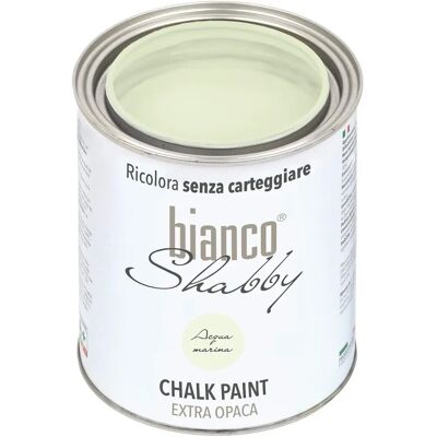 Peinture à la craie Bianco Shabby - Acqua Marina - Extra Opaca - 1L - Publicité Peinture à la craie Bianco Shabby - Acqua Marina - Extra Opaca - 1L - Publicité