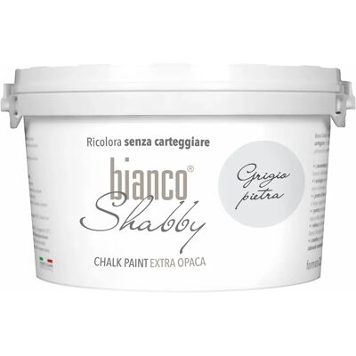 BiancoShabby - Grigio Pietra - 2,5L - Chalk paint - Publicité BiancoShabby - Grigio Pietra - 2,5L - Chalk paint - Publicité