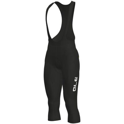 Alé 3/4 Culote con tirantes - Negro Blanco - Mallas de ciclismo Alé 3/4 Culote con tirantes - Negro Blanco - Mallas de ciclismo
