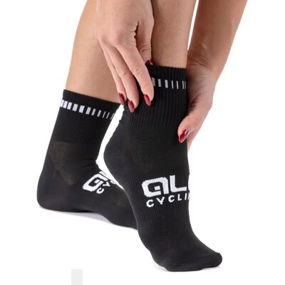 Alé Logo Qskin Socks - S Schwarz/Weiß - Socken Alé Logo Qskin Socks - S Schwarz/Weiß - Socken