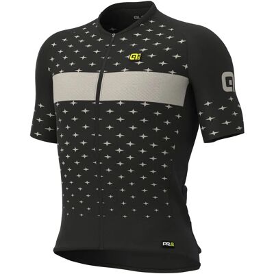 Maglietta da ciclismo Alé PRR Stars - Nero / Grigio Colomba - M Maglietta da ciclismo Alé PRR Stars - Nero / Grigio Colomba - M