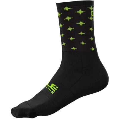 Calze Alé Stars - Nero/Giallo Fluorescente - L - Ciclismo Calze Alé Stars - Nero/Giallo Fluorescente - L - Ciclismo