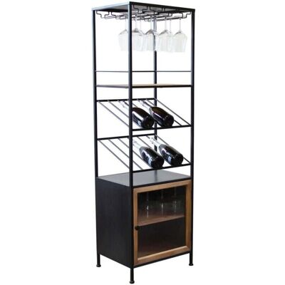 Milani Home Scaffale Vino e Calici Antracite - Stile Industriale Milani Home Scaffale Vino e Calici Antracite - Stile Industriale