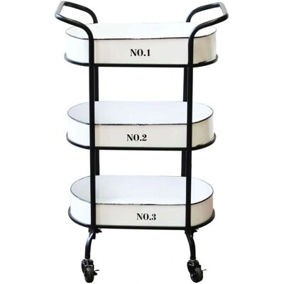Carrello Porta Vivande in Metallo Bianco Moderno Industriale - Milani Home Carrello Porta Vivande in Metallo Bianco Moderno Industriale - Milani Home