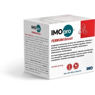 Imopro Ferrum Boost - Integratore di Ferro contro la Stanchezza - 30 Stick Imopro Ferrum Boost - Integratore di Ferro contro la Stanchezza - 30 Stick