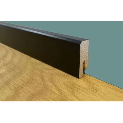 Eternal Parquet Zoccolo Basso Quadrato in Fibra di Legno Nero Eternal Parquet Zoccolo Basso Quadrato in Fibra di Legno Nero