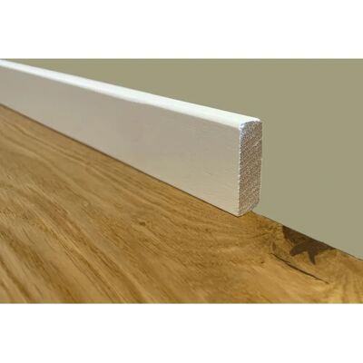 Eternal Parquet Battiscopa Bianco in Legno Massello - Quadrato Basso 40x13 - 96ml Eternal Parquet Battiscopa Bianco in Legno Massello - Quadrato Basso 40x13 - 96ml