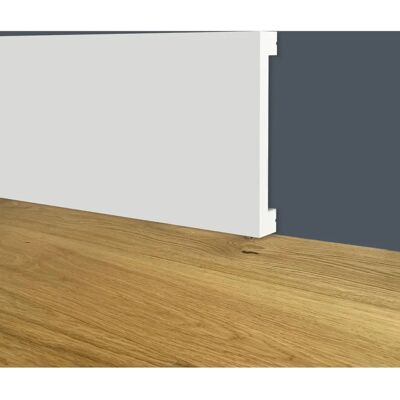 Eternal Parquet Battiscopa quadrato bianco - Resistente agli urti, Facile da installare, 60x10mm Eternal Parquet Battiscopa quadrato bianco - Resistente agli urti, Facile da installare, 60x10mm