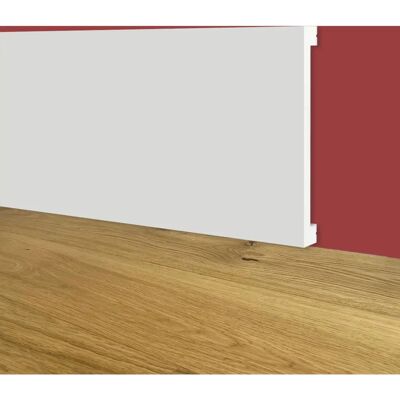 Eternal Parquet Battiscopa Quadrato Bianco - Resistente agli urti - 80x10x2000mm Eternal Parquet Battiscopa Quadrato Bianco - Resistente agli urti - 80x10x2000mm