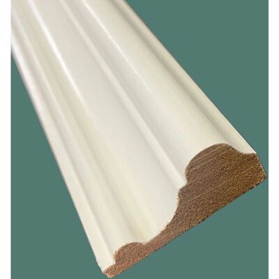 Eternal Parquet - Profilo di legno di Ayous laccato bianco da 2 m per pannelli murali Eternal Parquet - Profilo di legno di Ayous laccato bianco da 2 m per pannelli murali