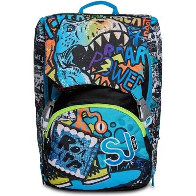 Invicta Jet Black Expandable SJ School Backpack - School Backpack Invicta Jet Black Expandable SJ School Backpack - School Backpack