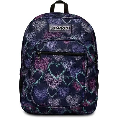 Sac à dos en polyester multicolore fuchsia de Seven - Sac scolaire Sac à dos en polyester multicolore fuchsia de Seven - Sac scolaire