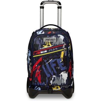 Seven Rucksack Trolley - Mehrfarbiger Polyester Rucksack mit 2 Rädern Seven Rucksack Trolley - Mehrfarbiger Polyester Rucksack mit 2 Rädern