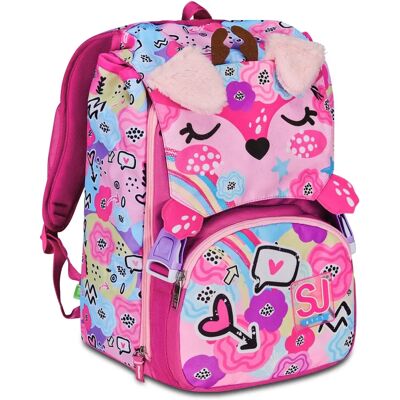 Zaino SJ GANG Pinkhugs - Estensibile, orecchie in peluche, stampa allover Zaino SJ GANG Pinkhugs - Estensibile, orecchie in peluche, stampa allover