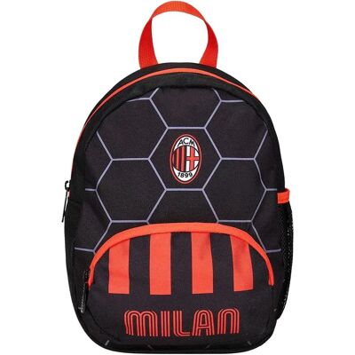 Petit Sac à Dos AC Milan - Logo Officiel - Fermeture éclair - Bretelles réglables - Dos rembourré - Poche frontale Petit Sac à Dos AC Milan - Logo Officiel - Fermeture éclair - Bretelles réglables - Dos rembourré - Poche frontale