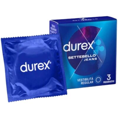 Durex Settebello Jeans Contraccettivi - Vestibilità Regular - Confezione da 3 Durex Settebello Jeans Contraccettivi - Vestibilità Regular - Confezione da 3