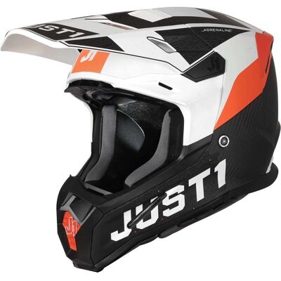 Casco JUST1 J22 Adrenaline - Fibra di carbonio, Arancione, Bianco - Fuoristrada Casco JUST1 J22 Adrenaline - Fibra di carbonio, Arancione, Bianco - Fuoristrada