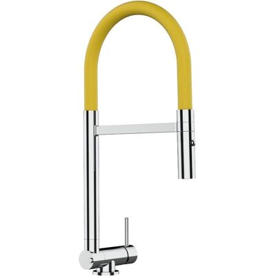 VIZIO Miscelatore Cucina Cromato con Canna Gialla - 4,5 cm VIZIO Miscelatore Cucina Cromato con Canna Gialla - 4,5 cm