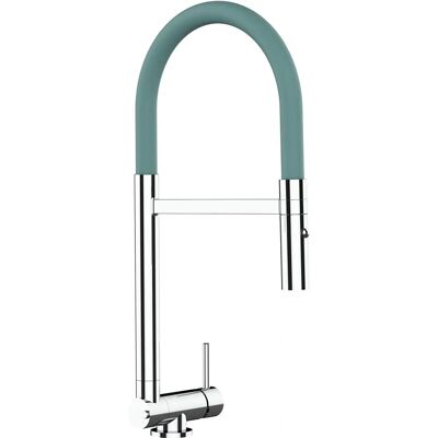 Miscelatore Lavello Cucina VIZIO Cromato con Tubo Turchese - 516 Miscelatore Lavello Cucina VIZIO Cromato con Tubo Turchese - 516