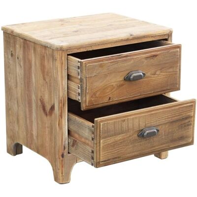 MILANI HOME - PEZ - Legno di pino riciclato - 2 cassetti - comodino MILANI HOME - PEZ - Legno di pino riciclato - 2 cassetti - comodino