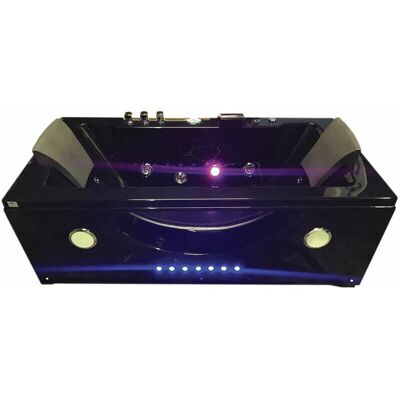 ELITESHOPPING Baignoire de hydromassage noire - 180 x 90 cm - 16 jets ELITESHOPPING Baignoire de hydromassage noire - 180 x 90 cm - 16 jets