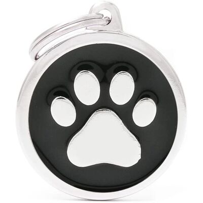 My Family Große Schwarze Pfote Hund Katze ID Anhänger - Personalisierbar My Family Große Schwarze Pfote Hund Katze ID Anhänger - Personalisierbar
