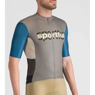 Maillot Sportful Supergiara Logo gris bleu - Maillot de cyclisme - Publicité Maillot Sportful Supergiara Logo gris bleu - Maillot de cyclisme - Publicité