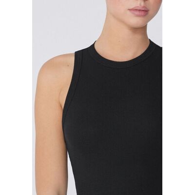 Tezenis - Top mit Ringerrücken aus gerippter Baumwolle - Schwarz Tezenis - Top mit Ringerrücken aus gerippter Baumwolle - Schwarz