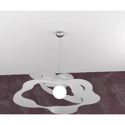 TOP-LIGHT Lampadario moderno grigio ondulato 1 luce E27 - Illuminazione TOP-LIGHT Lampadario moderno grigio ondulato 1 luce E27 - Illuminazione