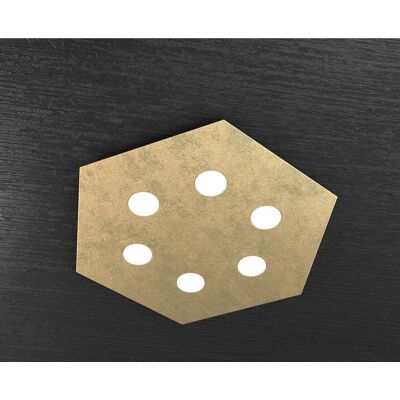 TOP-LIGHT Plafoniera Esagonale - Finitura Foglia Oro - 6 LED GX53 TOP-LIGHT Plafoniera Esagonale - Finitura Foglia Oro - 6 LED GX53