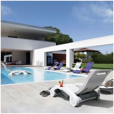 Arkema Serendipity Bianco - Lettino Galleggiante per Piscina e Giardino - 70-100x180x60cm Arkema Serendipity Bianco - Lettino Galleggiante per Piscina e Giardino - 70-100x180x60cm