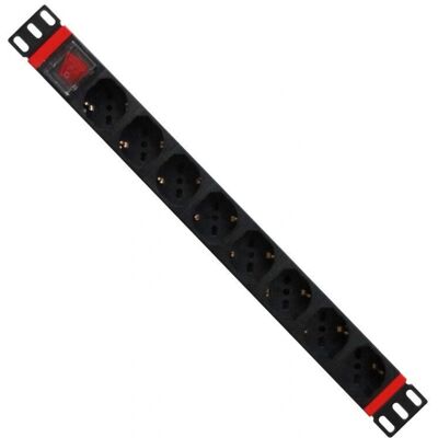 WP WPN-PDU-C01-08 Stromverteilungseinheit - 8 Steckdosen - 1U - Schwarz, Rot WP WPN-PDU-C01-08 Stromverteilungseinheit - 8 Steckdosen - 1U - Schwarz, Rot