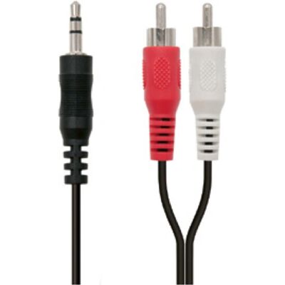 Cabo de Áudio Ewent EC1610 0,5m - Estéreo 3,5mm para 2xRCA Cabo de Áudio Ewent EC1610 0,5m - Estéreo 3,5mm para 2xRCA